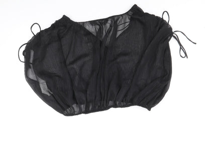 Womens UK Size M Zara Black Cropped Blouse