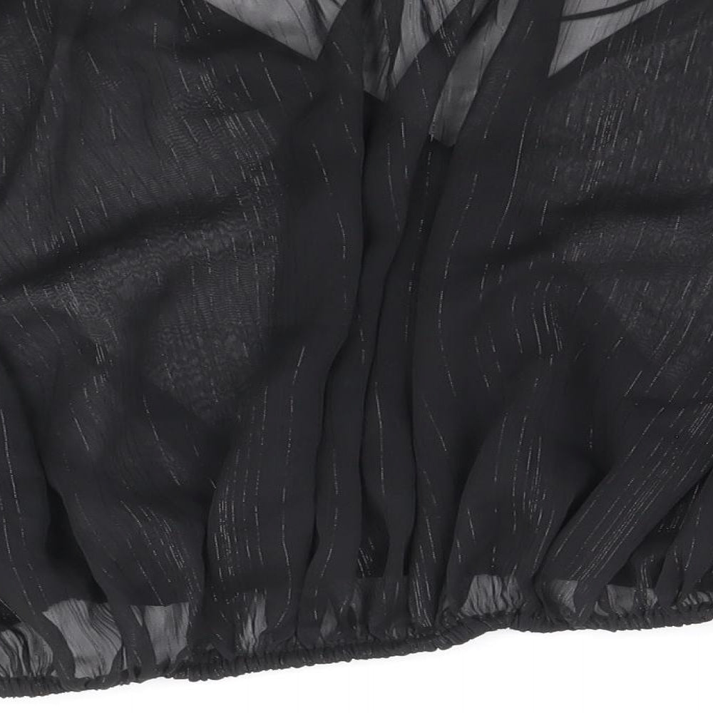 Womens UK Size M Zara Black Cropped Blouse