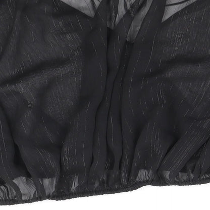 Womens UK Size M Zara Black Cropped Blouse