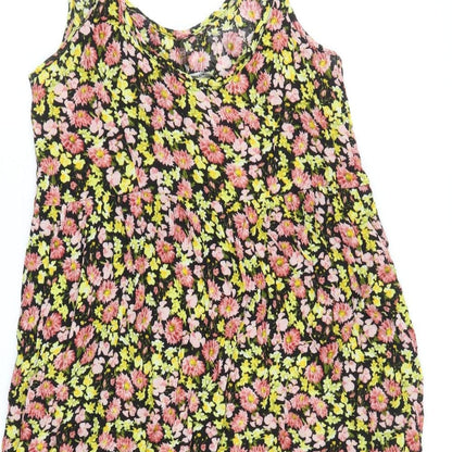 George Womens Multicoloured Floral Viscose A-Line Size S V-Neck Pullover