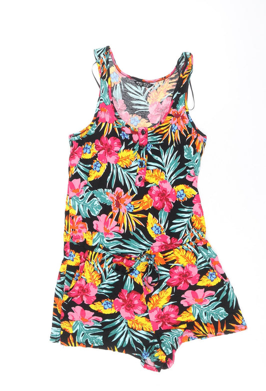 Select Womens Multicoloured Geometric Polyester Playsuit One-Piece Size 10 Pullover