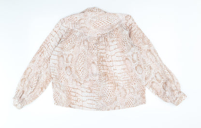 Womens UK Size 6 Topshop Beige Basic Button-Up