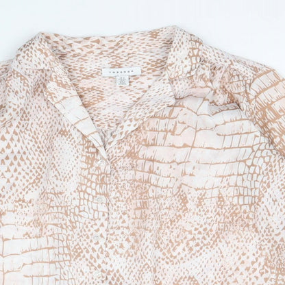 Womens UK Size 6 Topshop Beige Basic Button-Up