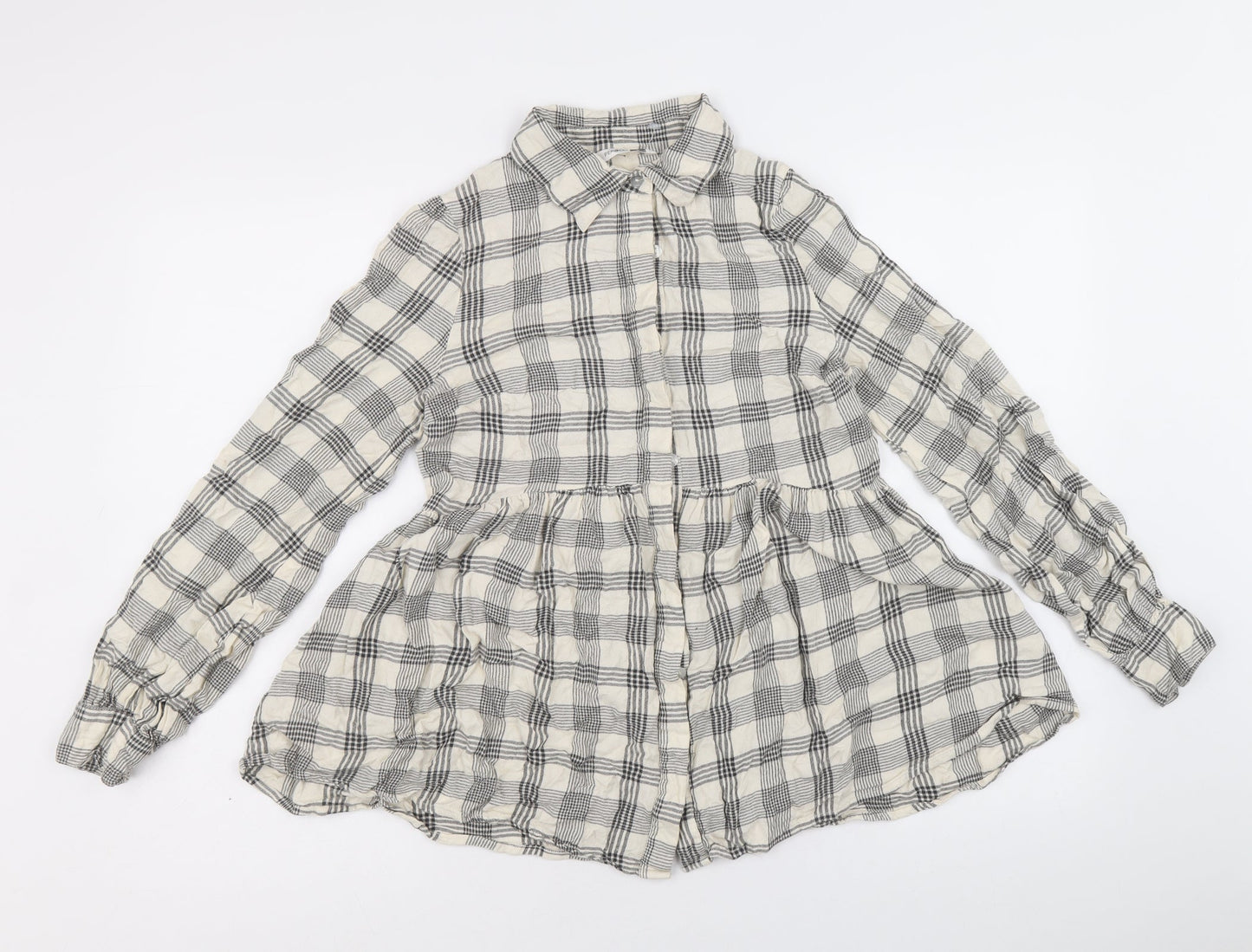 Womens UK Size 8 PEP&CO Beige Basic Button-Up
