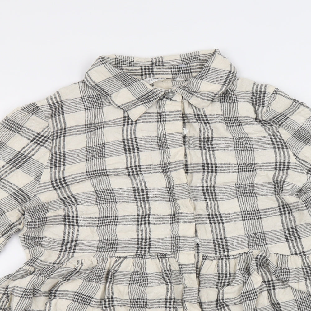 Womens UK Size 8 PEP&CO Beige Basic Button-Up