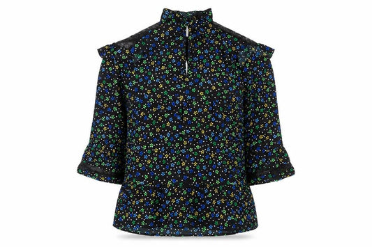 Collusion Womens Black Floral Polyester A-Line Size 10 Round Neck Tie
