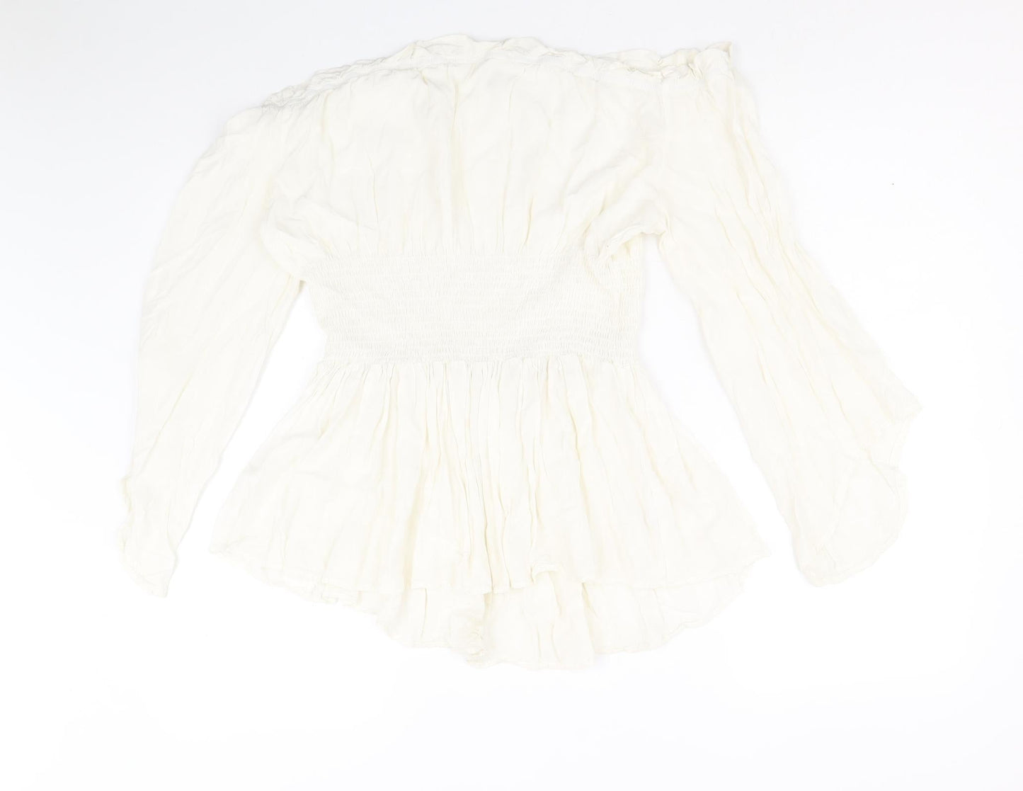 Womens UK Size 3XL Preworn Ivory Basic Blouse