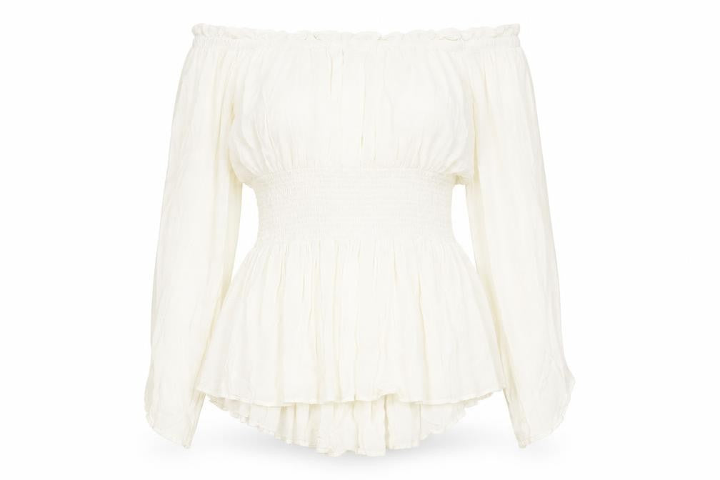 Womens UK Size 3XL Preworn Ivory Basic Blouse