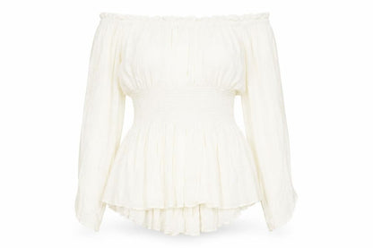 Womens UK Size 3XL Preworn Ivory Basic Blouse