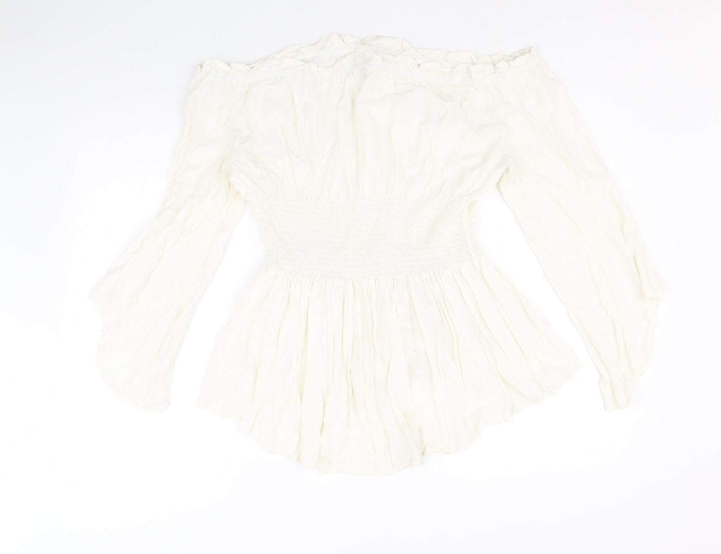 Womens UK Size 3XL Preworn Ivory Basic Blouse