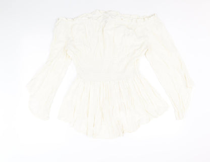 Womens UK Size 3XL Preworn Ivory Basic Blouse