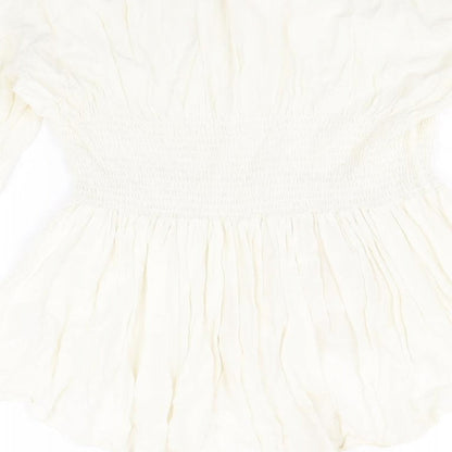 Womens UK Size 3XL Preworn Ivory Basic Blouse