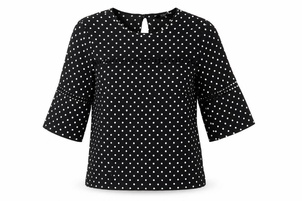 Womens UK Size 8 F&F Black Basic Blouse