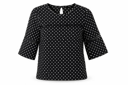 Womens UK Size 8 F&F Black Basic Blouse