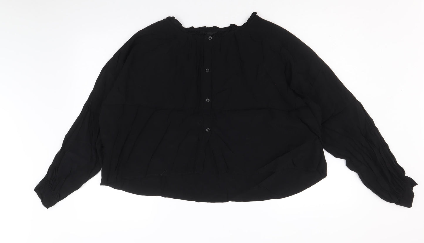 Womens UK Size 10 Topshop Black Basic Blouse