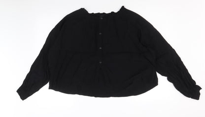 Womens UK Size 10 Topshop Black Basic Blouse
