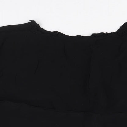 Womens UK Size 10 Topshop Black Basic Blouse