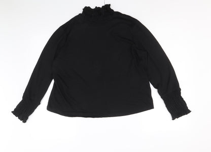Primark Womens Black Polyester Basic T-Shirt Size M High Neck