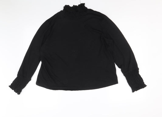 Primark Womens Black Polyester Basic T-Shirt Size M High Neck