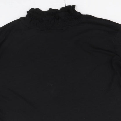 Primark Womens Black Polyester Basic T-Shirt Size M High Neck