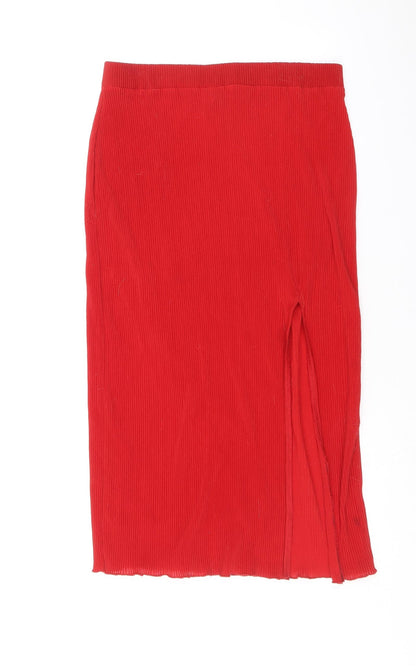 Divided by H&M Womens Red Polyester Straight & Pencil Skirt Size M