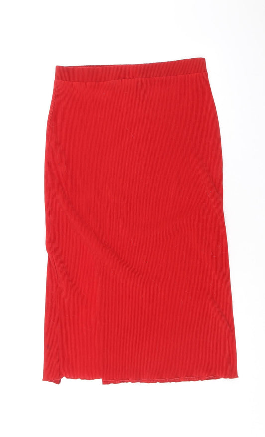 Divided by H&M Womens Red Polyester Straight & Pencil Skirt Size M