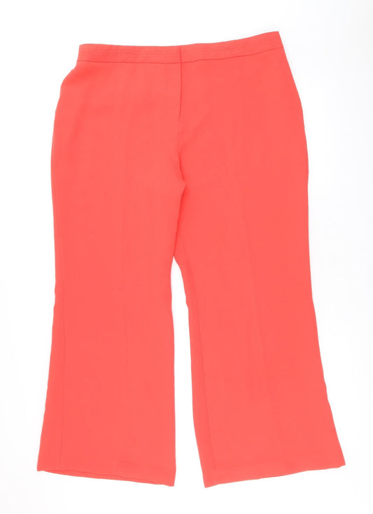 Savoir Womens Red Polyester Cropped Trousers Size 20 Regular