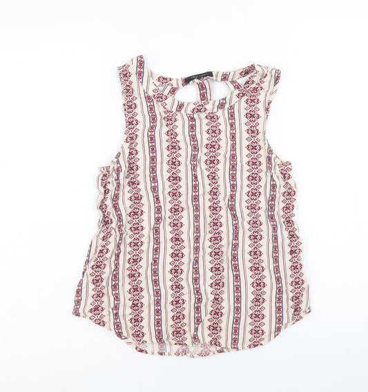 Womens UK Size 6 New Look Multicoloured Basic Tank
