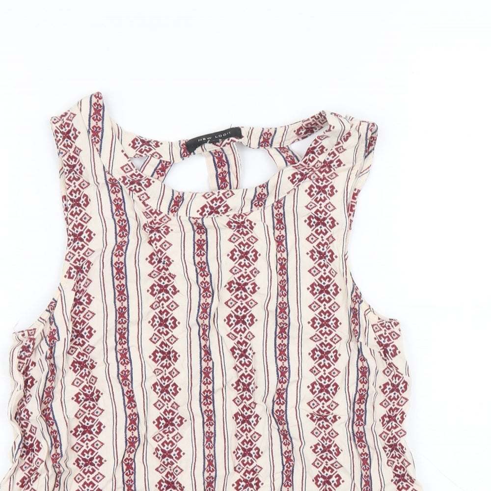 Womens UK Size 6 New Look Multicoloured Basic Tank