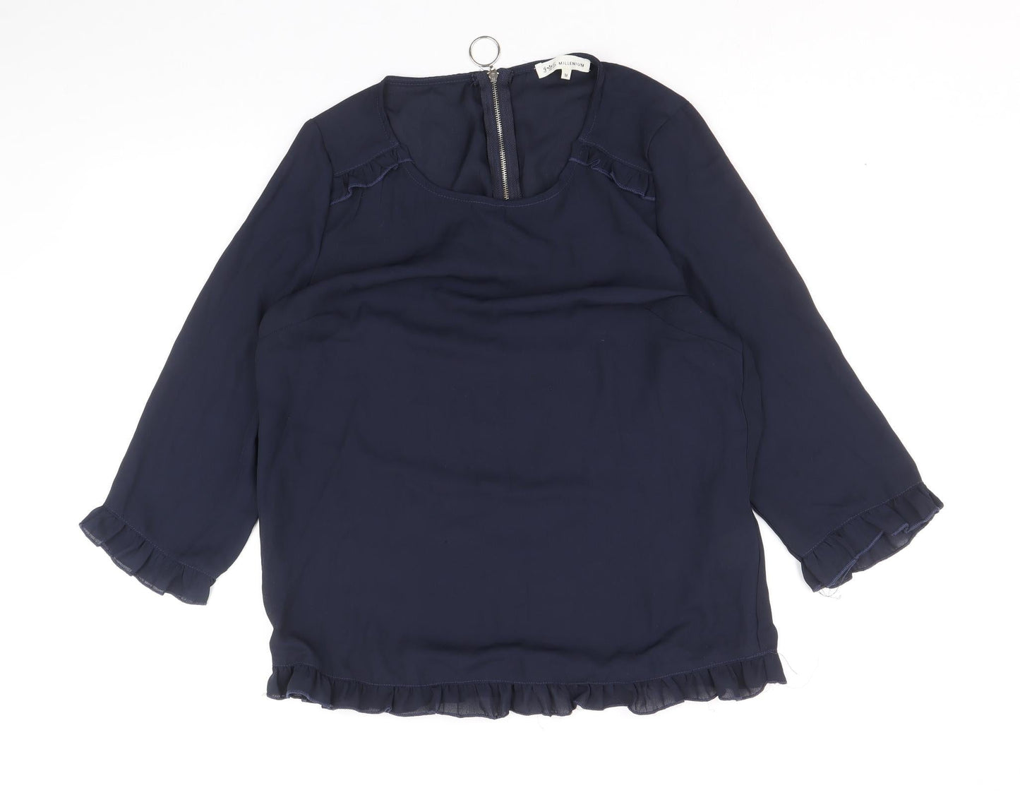 Womens UK Size M Millenium Blue Basic Blouse