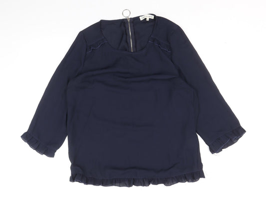Womens UK Size M Millenium Blue Basic Blouse
