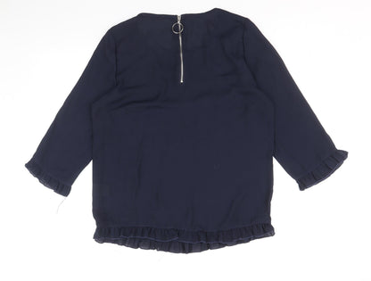 Womens UK Size M Millenium Blue Basic Blouse