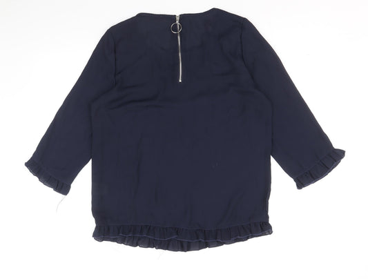 Womens UK Size M Millenium Blue Basic Blouse