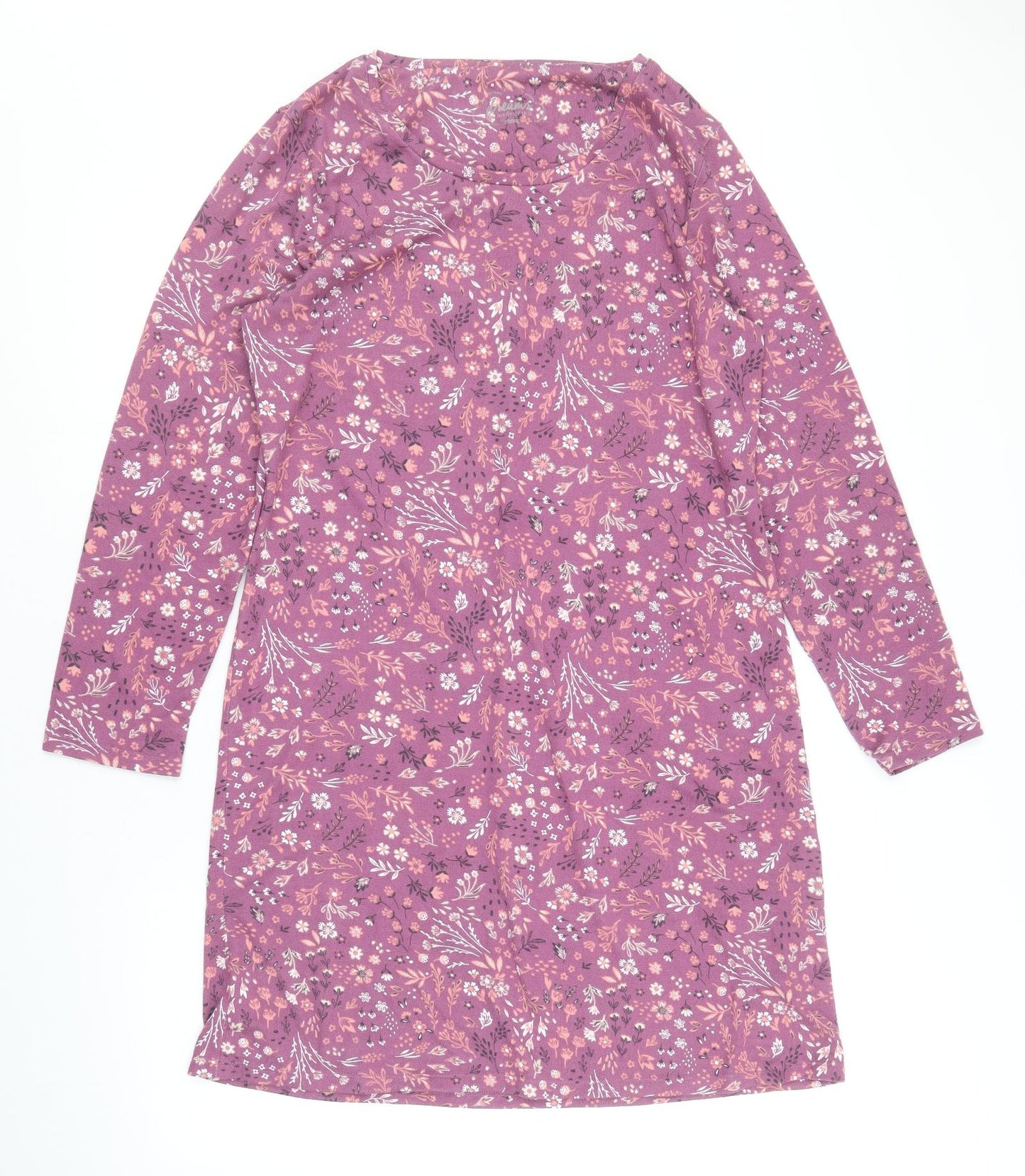 Nutmeg Womens Purple Geometric Polyester A-Line Size 12 Round Neck Pullover - Size 12-14