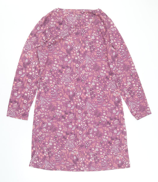 Nutmeg Womens Purple Geometric Polyester A-Line Size 12 Round Neck Pullover - Size 12-14