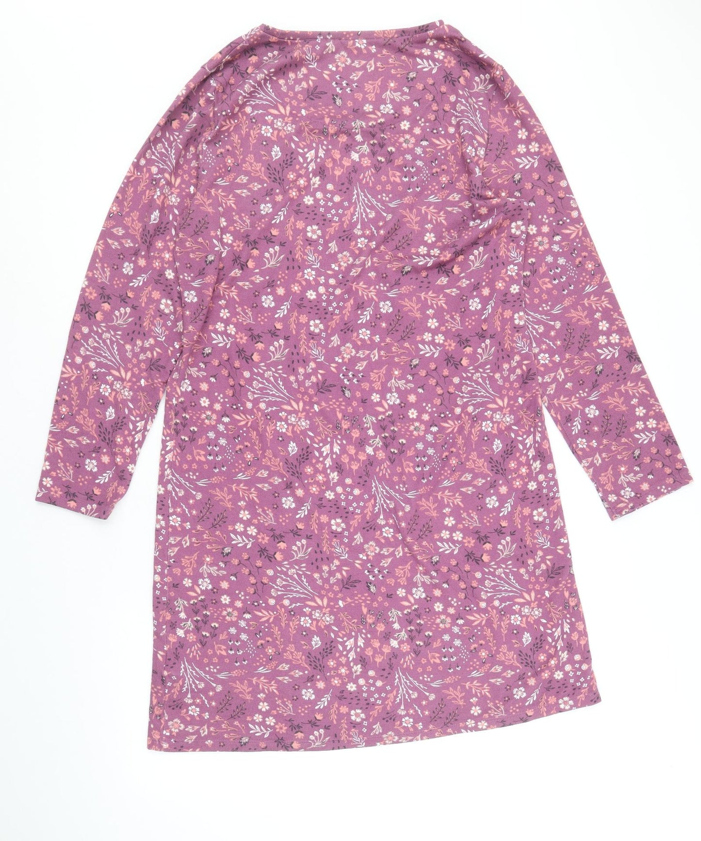 Nutmeg Womens Purple Geometric Polyester A-Line Size 12 Round Neck Pullover - Size 12-14