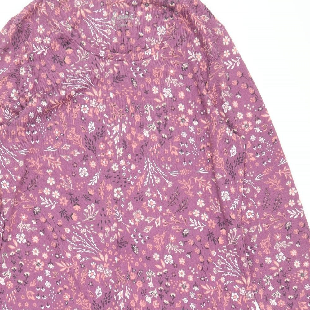 Nutmeg Womens Purple Geometric Polyester A-Line Size 12 Round Neck Pullover - Size 12-14