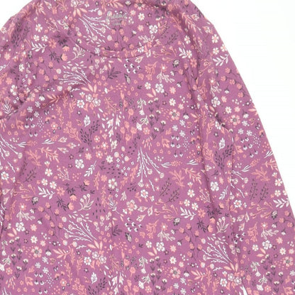 Nutmeg Womens Purple Geometric Polyester A-Line Size 12 Round Neck Pullover - Size 12-14