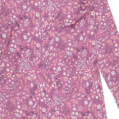 Nutmeg Womens Purple Geometric Polyester A-Line Size 12 Round Neck Pullover - Size 12-14