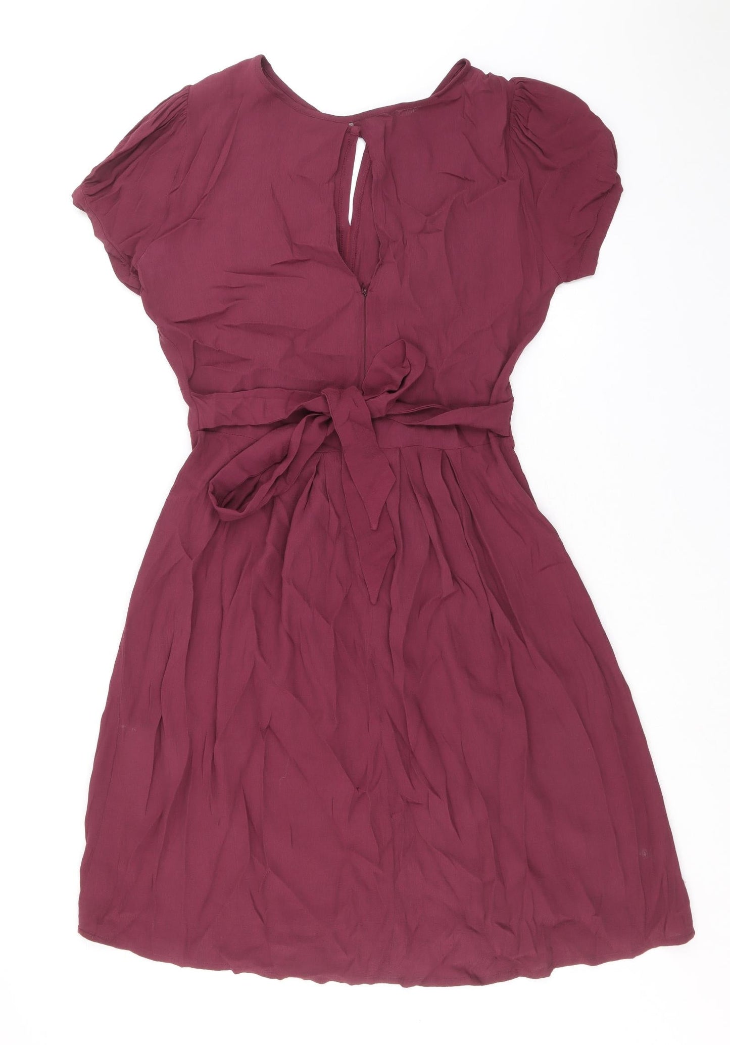 NAF NAF Womens Purple Viscose A-Line Size 12 Round Neck Button