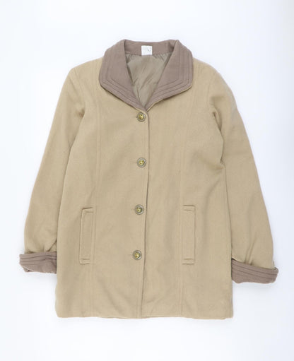 Womens UK Size 10 Gabriella Vicenga Beige Overcoat