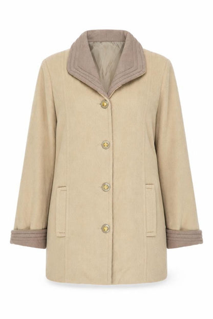 Womens UK Size 10 Gabriella Vicenga Beige Overcoat