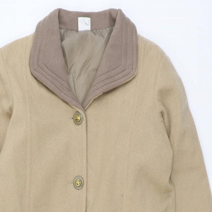 Womens UK Size 10 Gabriella Vicenga Beige Overcoat