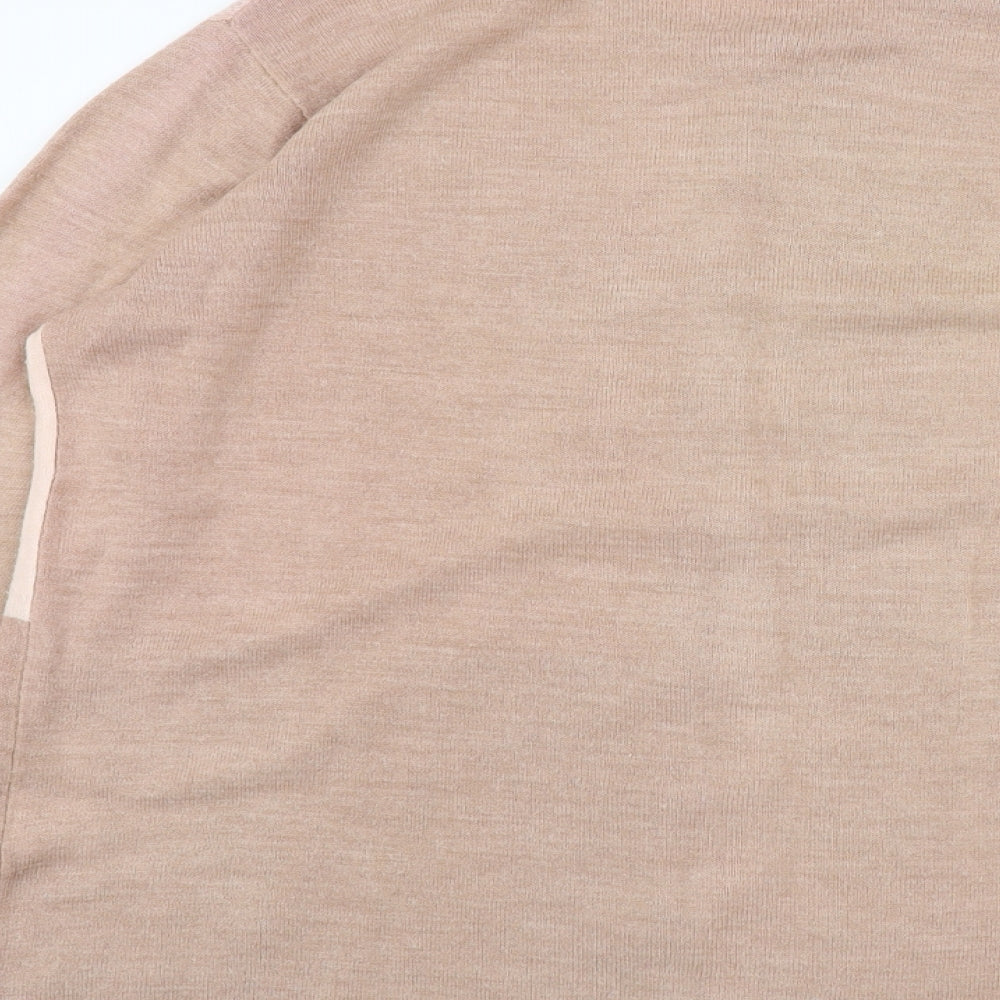 Isabelle Womens Pink Round Neck Acrylic Cardigan Jumper Size XL