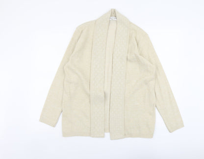 Review Womens Beige V-Neck Acrylic Cardigan Jumper Size M