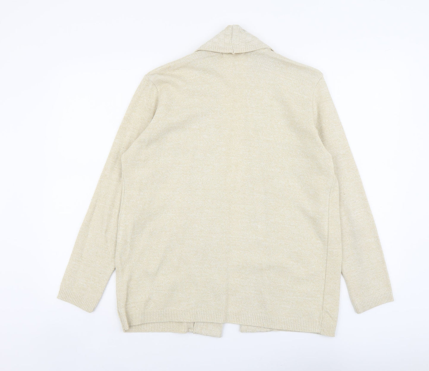 Review Womens Beige V-Neck Acrylic Cardigan Jumper Size M