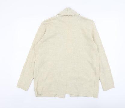 Review Womens Beige V-Neck Acrylic Cardigan Jumper Size M