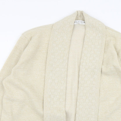 Review Womens Beige V-Neck Acrylic Cardigan Jumper Size M