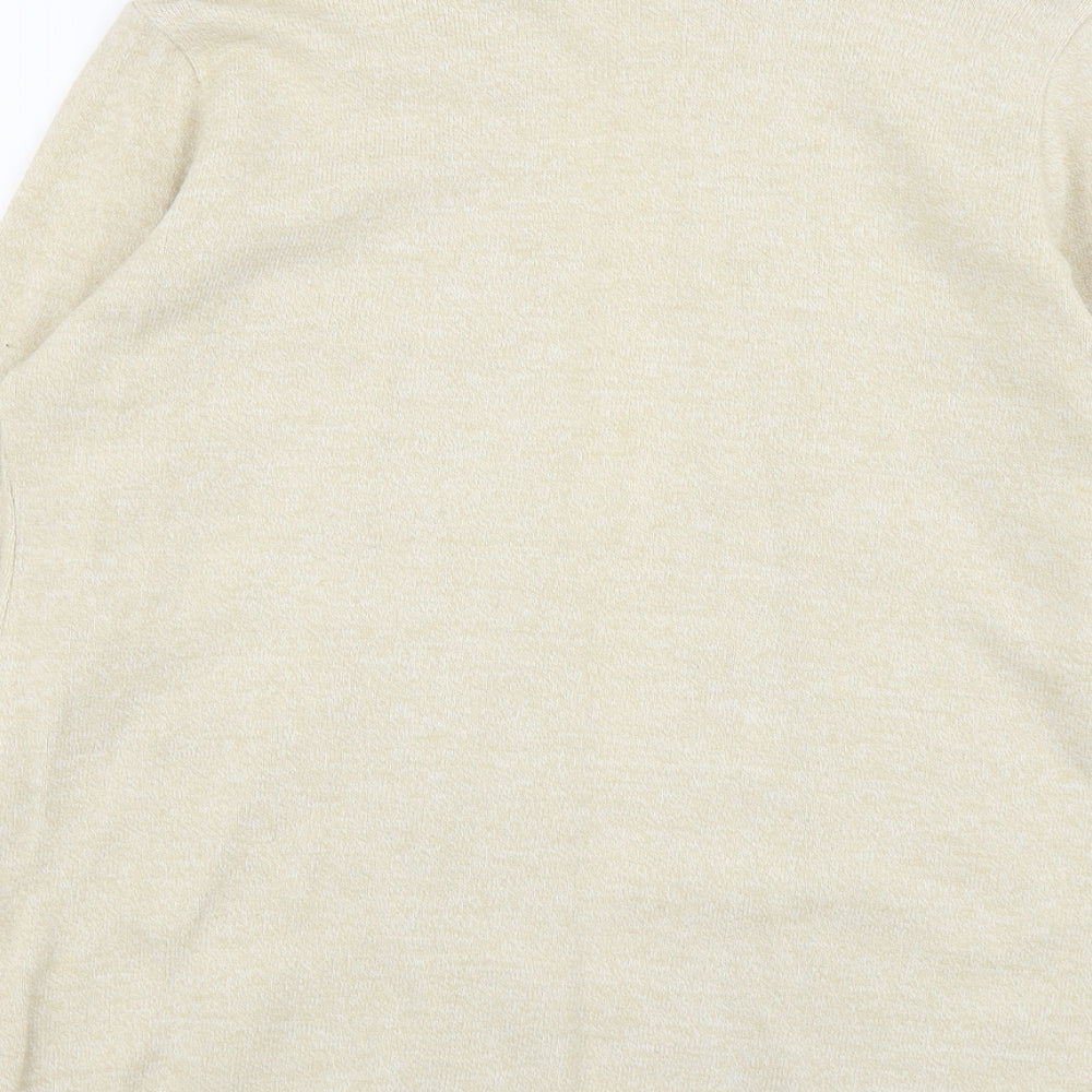Review Womens Beige V-Neck Acrylic Cardigan Jumper Size M
