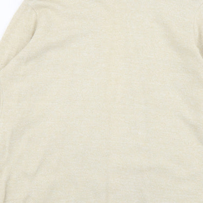 Review Womens Beige V-Neck Acrylic Cardigan Jumper Size M